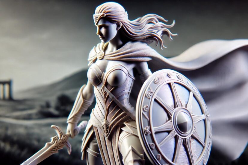 wonder woman statue 3d printed model from eastman